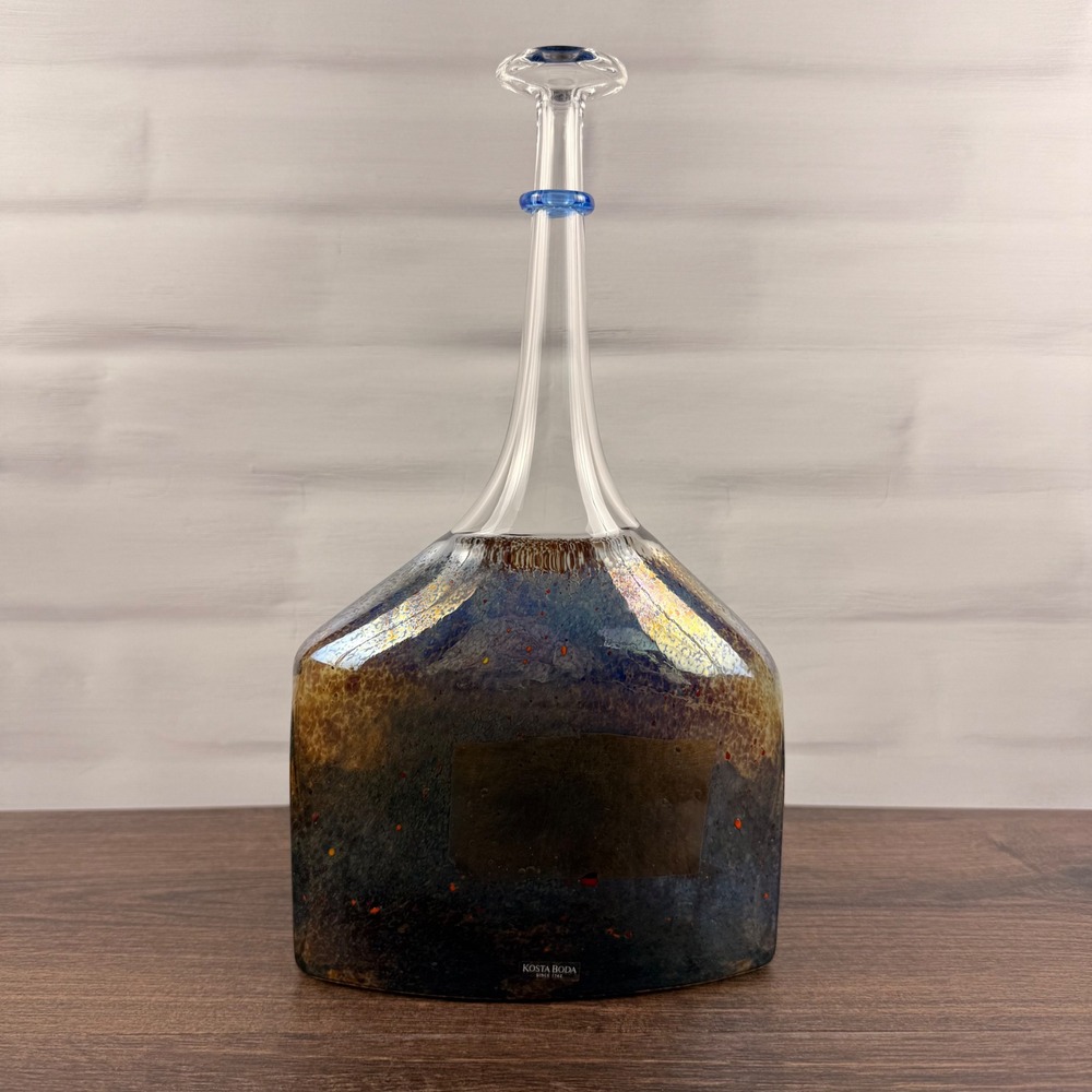 Kosta Boda Bertil Vallien Satellite 89253 Art Glass Bottle Vase Signed